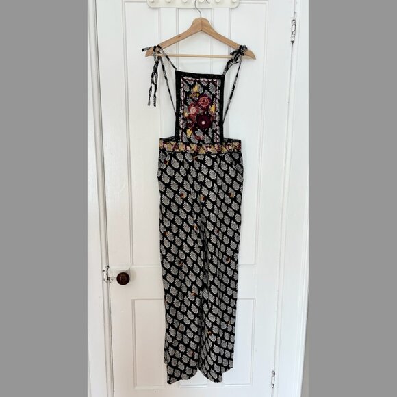 Anthropologie Pants - Like New Anthropologie Wide-Leg Embroidered Jumpsuit Size 2